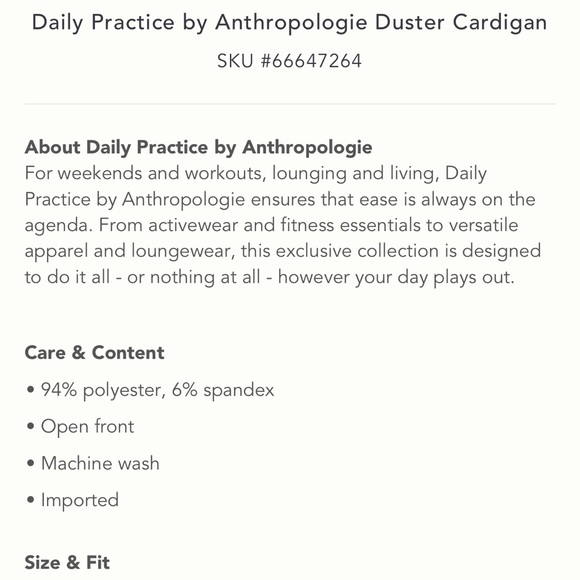 Nwt daily practice by anthropologie duster cardigan M - Picture 9 of 11